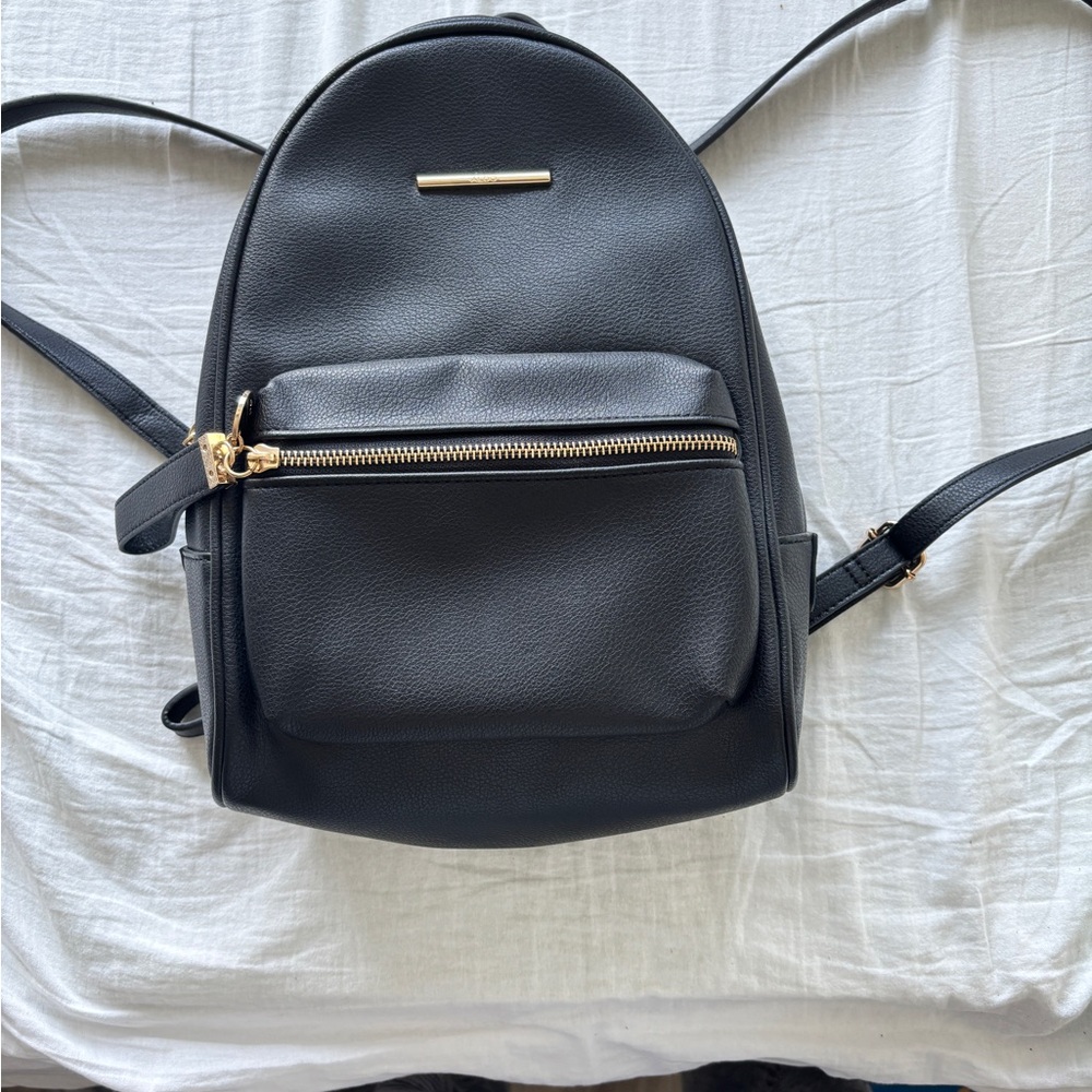 Aldo Black Backpack with Gold Accents